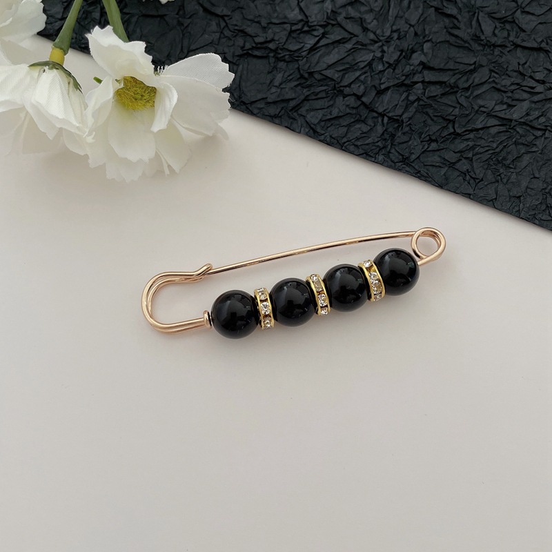 Ghim cài thắt lưng cố định chống chói đính ngọc trai đơn giản xinh xắn