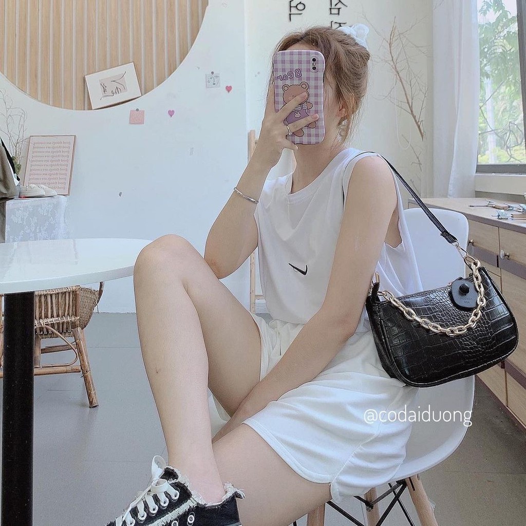 Set Thể Thao Nữ - Bộ thể thao 3 Màu Đen Trắng Xám Chất Mát Vận Động Thoải Mái