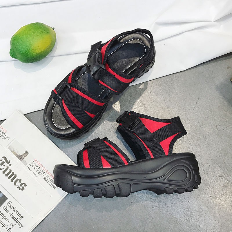 ┅✒◊2019 Summer thick Bottom Sandals women's slope and muffin shoes new Korean version of leisure sports female Daddy