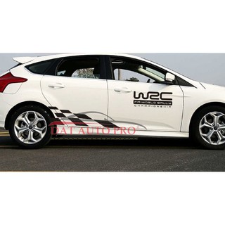 Tem Dán thân xe oto WRC Đen.