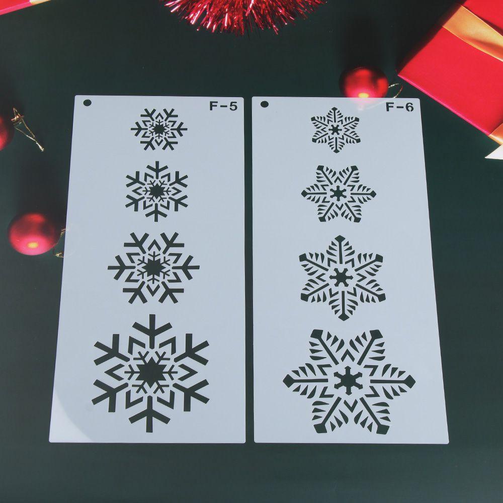 Bộ 4 / 6 Khuôn Vẽ Trang Trí Tường / Cửa Sổ Họa Tiết Giáng Sinh