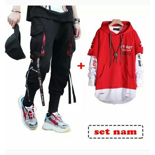 Bộ áo thun tay dài quần jogger