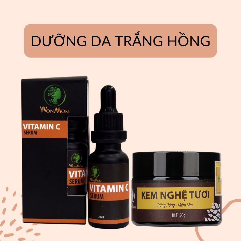 Combo dưỡng da trắng hồng Wonmom dành cho mẹ bầu và sau sinh
