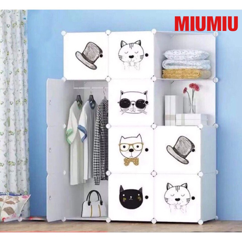 (BỎ SỈ ) Tủ nhựa ghép 12 ngăn MIUMIU TẶNG móc treo hông tủ