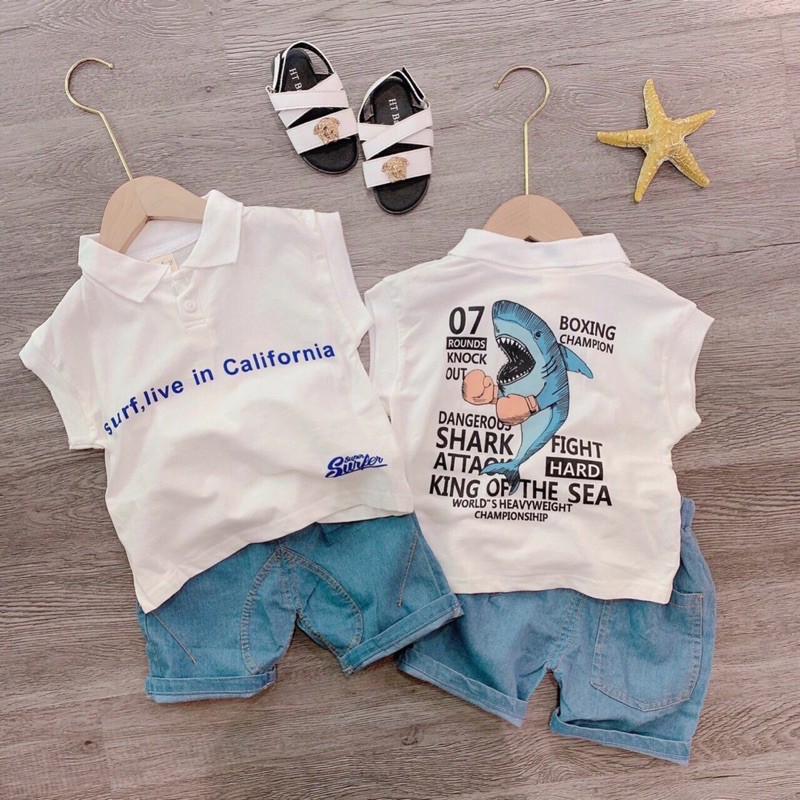 Bộ cá mập cali cho bé trai