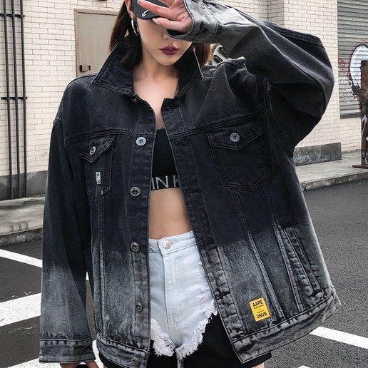 Áo Khoác Jeans Loang Ulzzang Phong Cách Unisex Cho Cả Nam Và Nữ