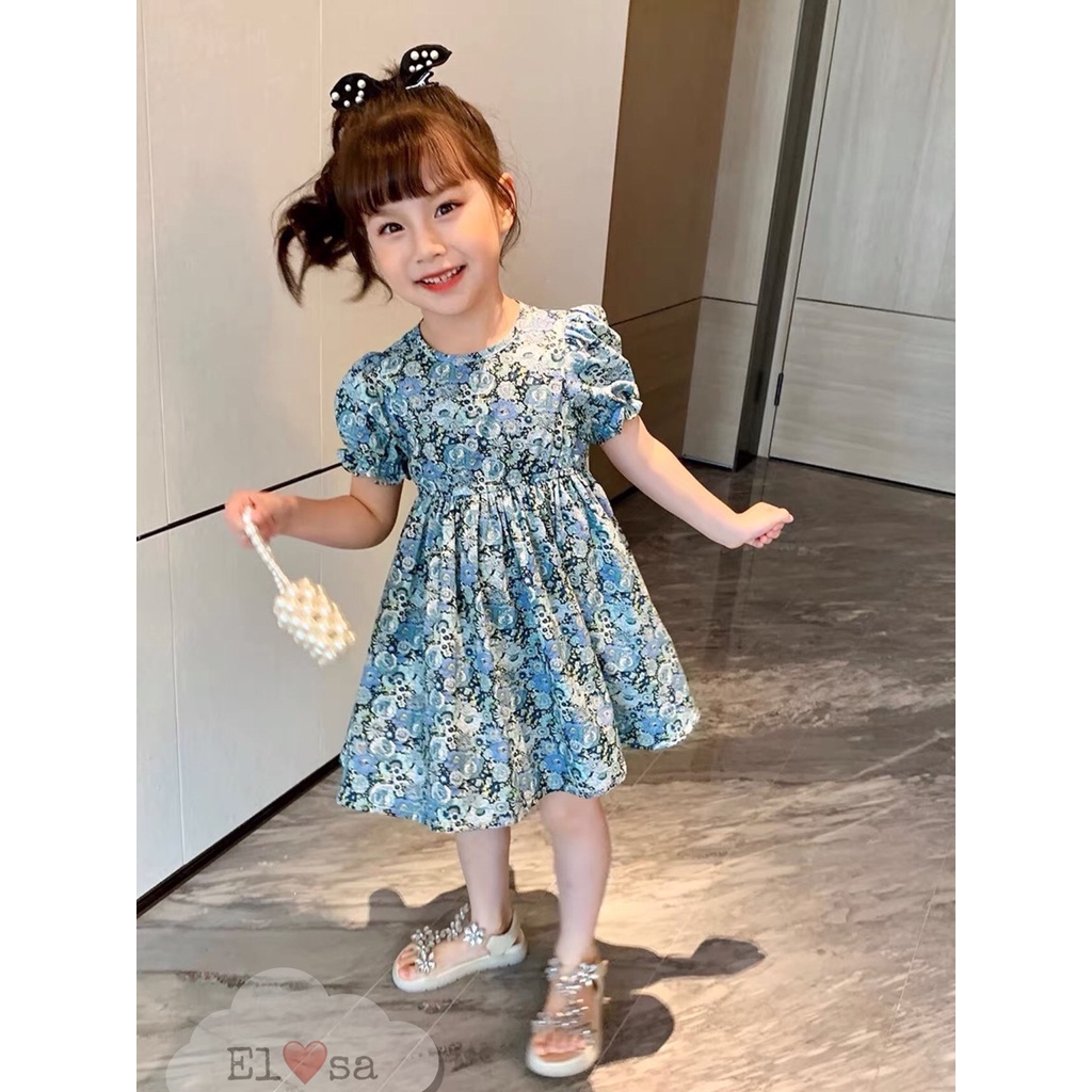 Váy bé gái - Váy hoa nhí khoét lưng siêu xinh cho bé 1-7 Tuổi