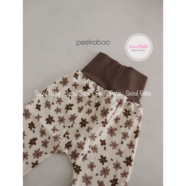 Bộ bodysuit hoa COMME cho bé 5-12kg hãng Peekaboo thu đông 2022