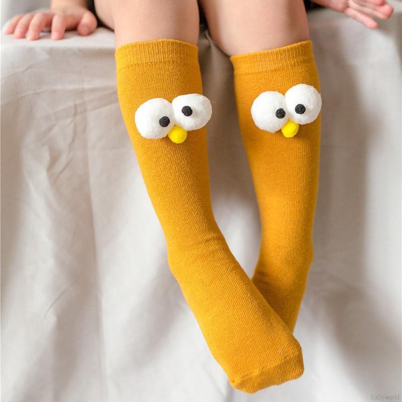 Đôi Vớ Cotton Dài Hình Đôi Mắt To Dễ Thương Cho Bé 1-8 Tuổi