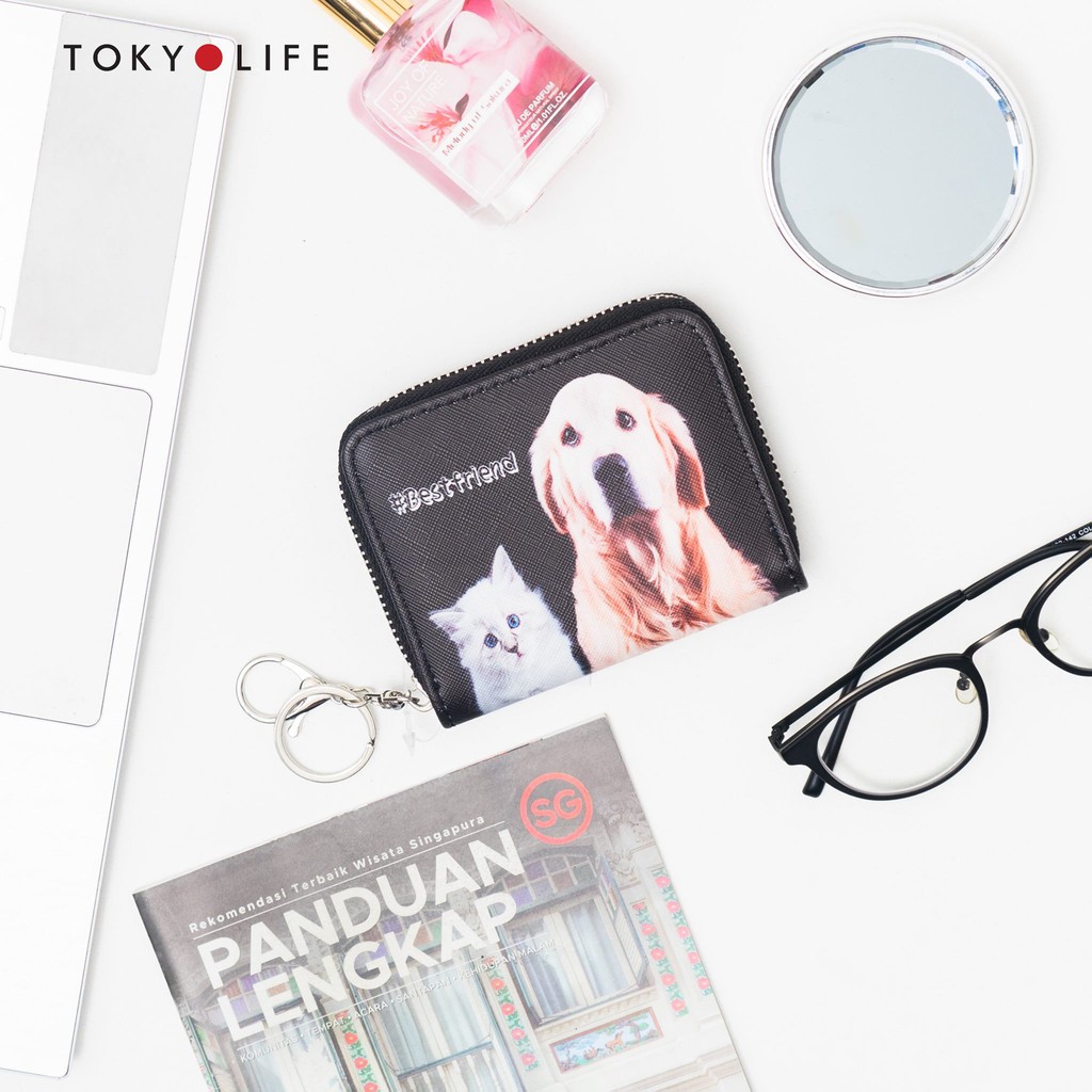 Ví nữ mini TOKYOLIFE họa tiết phong phú, xinh yêu đựng thẻ card rộng rãi kèm móc treo E9WAL300F
