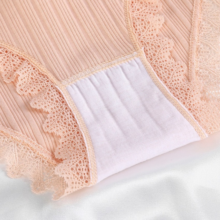 Quần Lót Cotton LEVAO Phối Ren Lưng Thấp Quyến Rũ Cho Nữ