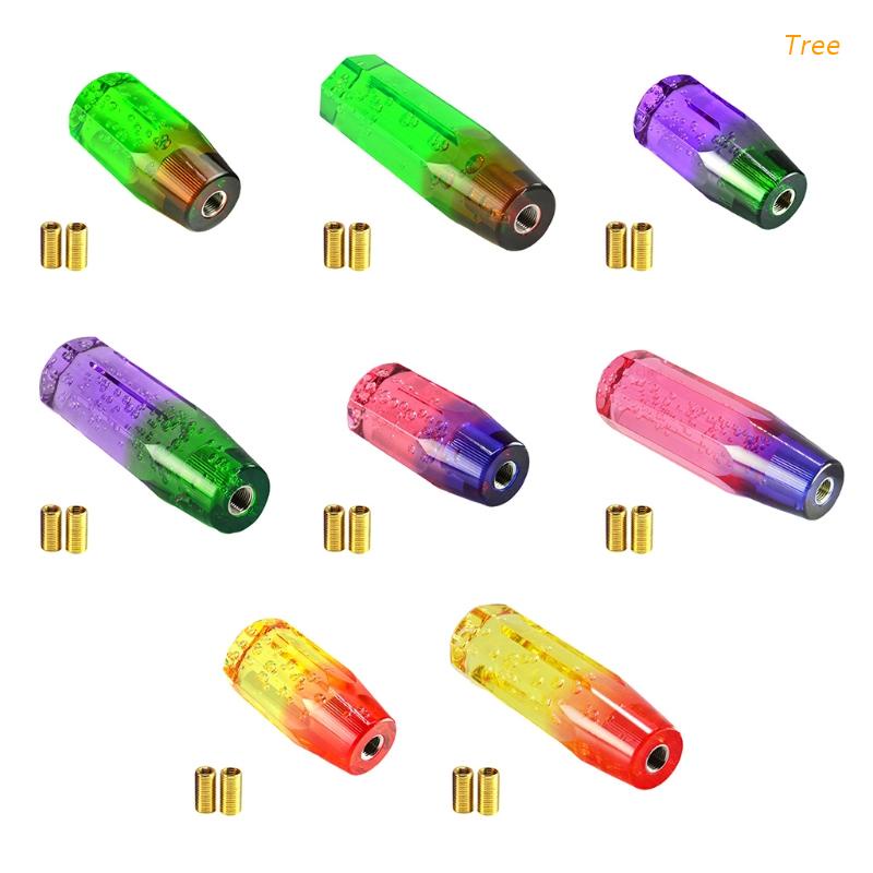 Tay Nắm Cần Số Xe Hơi Bằng Pha Lê Trong Suốt 10cm / 15cm Có Đèn Led Và Đầu Chuyển Đổi