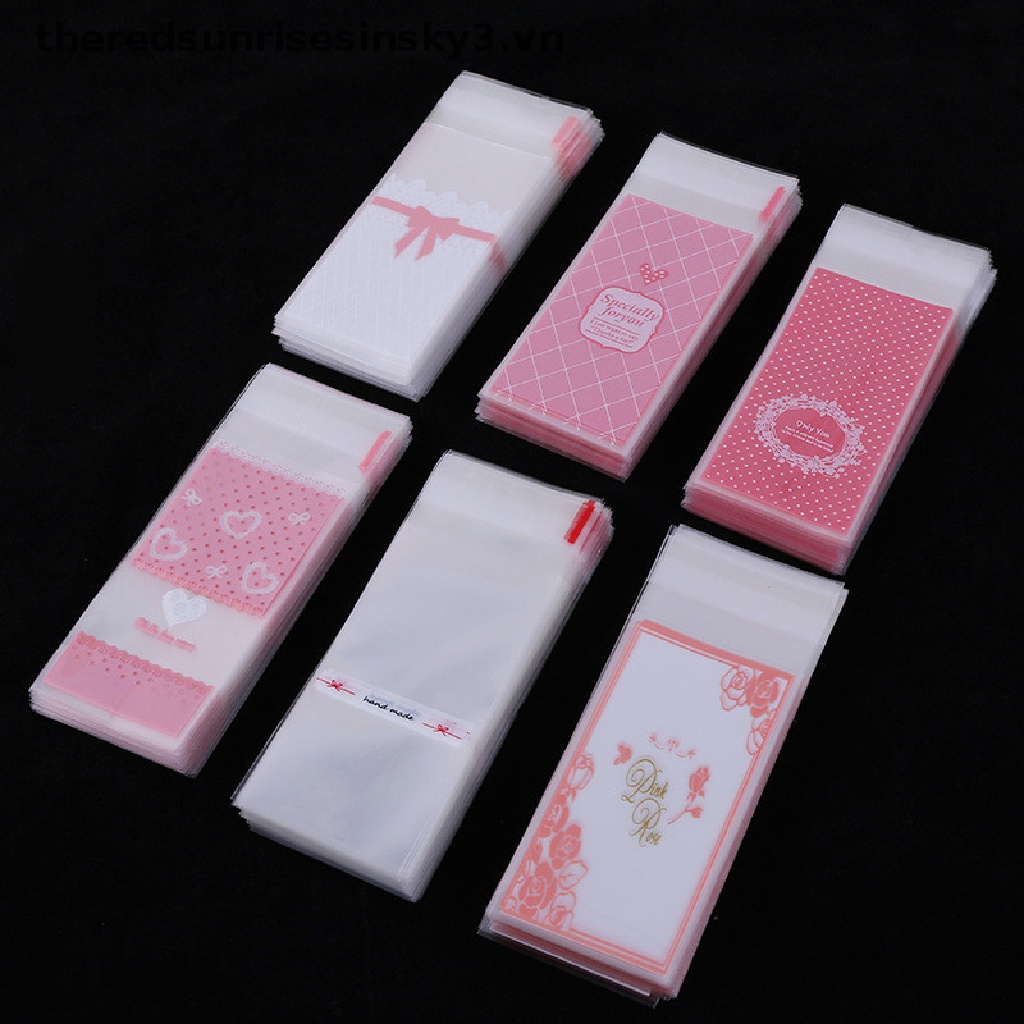 Set 100 túi nhựa mini đựng bánh kẹo thiết kế xinh xắn tiện dụng