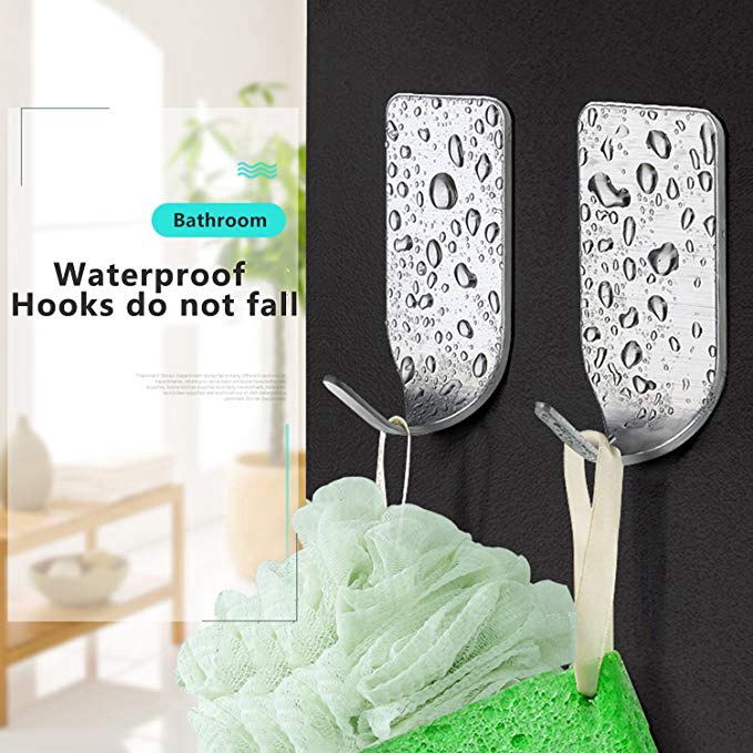 3pcs Self Sticker Adhesive Stainless Steel Hook Kitchen Bathroom Towel Hooks