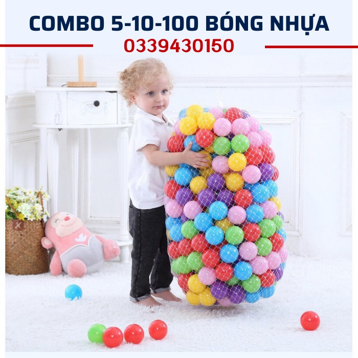 (HOT SALE)Túi 5-10-100 quả bóng nhựa, banh nhựa nhiều màu, chất liệu an toàn cho bé thỏa sức vui chơi hàng Việt Nam