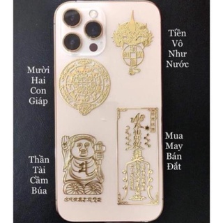 Set linh phù 4 miếng dán cầu tài lộc, may mắn