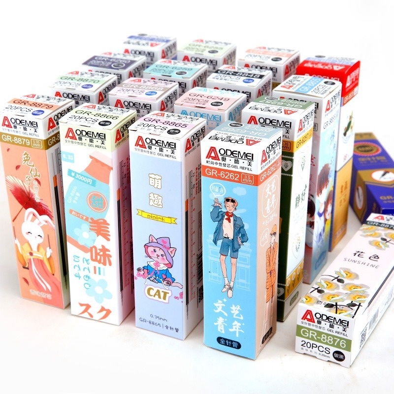 Hộp 20 Ruột Bút Ngòi 0.5mm 0.35mm Ngòi 0.35mm Màu Đen Xanh Dương