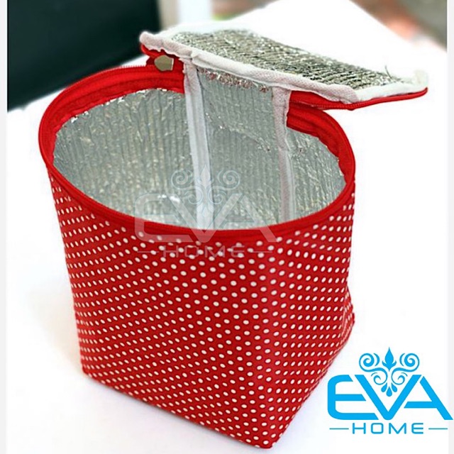 TÚI GIỮ NHIỆT VĂN PHÒNG CHẤM BI 2 LỚP