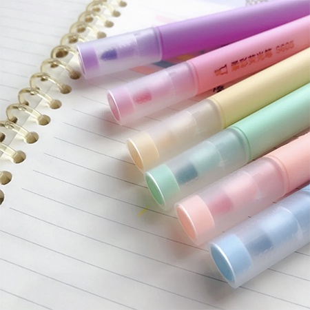 Deli Set 6 Bút Bắt Sáng Đầu Mềm Màu Kẹo DIY