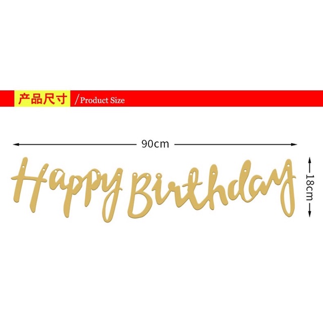 Dây Chữ Happy Birthday Ánh Kim Mẫu Mới Trang Trí Sinh Nhật