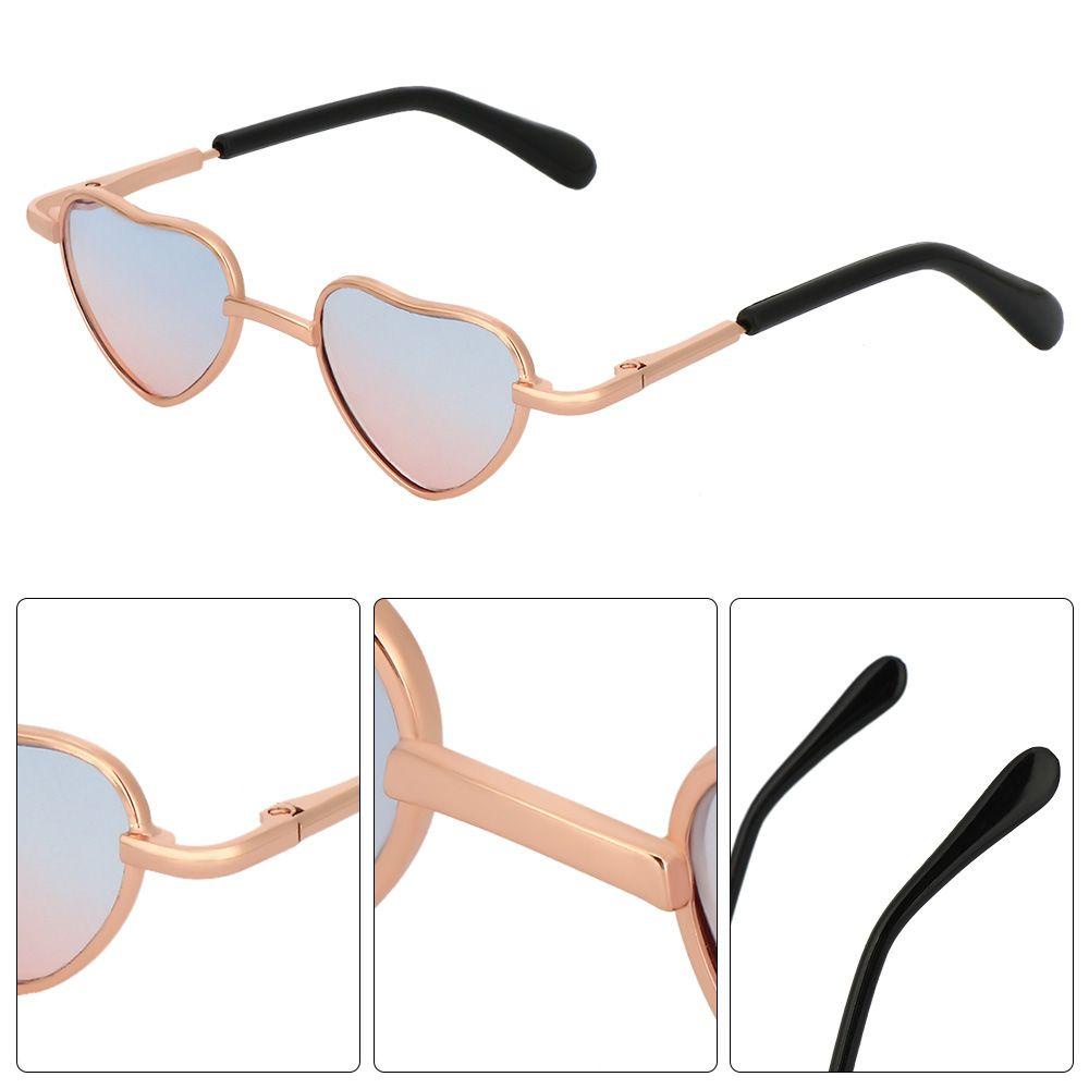 LUOL Mắt Kính Gọng Kim Loại Hình Trái Tim Cho Búp Bê