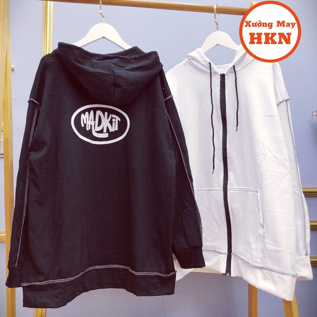 Áo Khoác Hoodie Nam Nữ Unisex Viền Chỉ In Madkit Chất Nỉ Cotton Mã 814 Xưởng May HKN | BigBuy360 - bigbuy360.vn