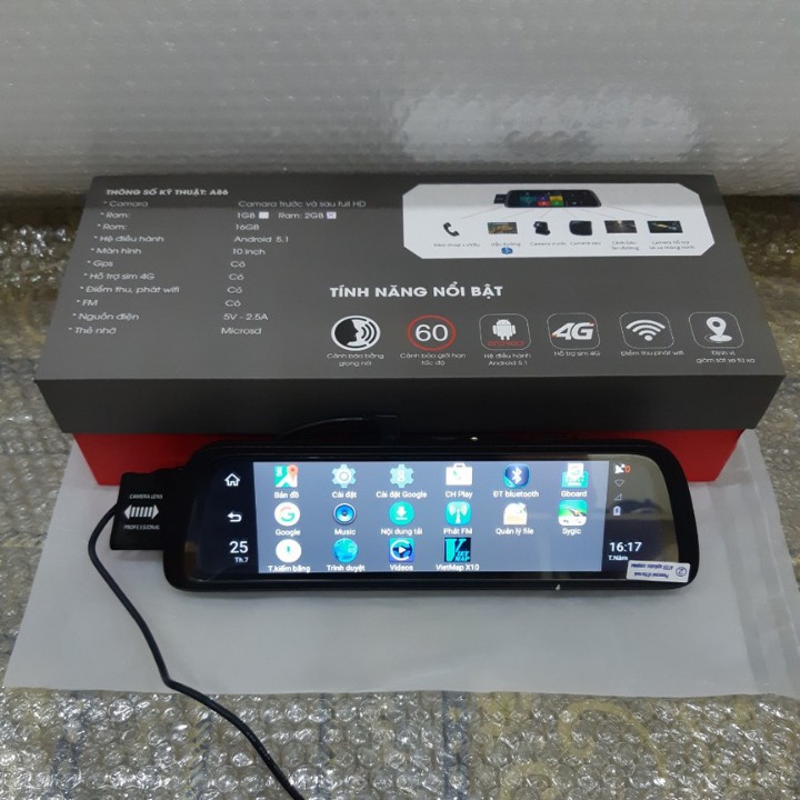 Camera Hành Trình Ô Tô (xe con) Dạng Gương 4G - Có Cam Sau - Có Cảnh Báo Làn Đường - Định Vị Giám Sát Từ Xa | BigBuy360 - bigbuy360.vn