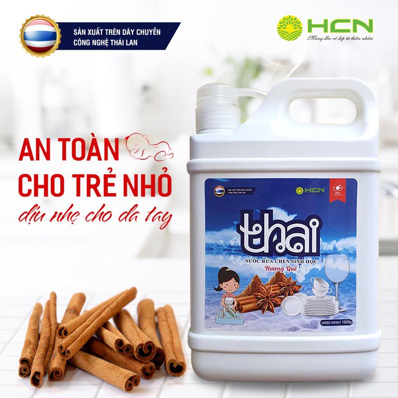 Nước rửa chén bát sinh học Thai an toàn cho da
