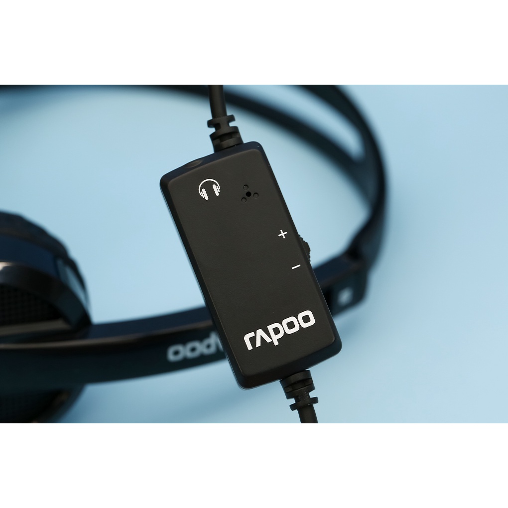 Tai nghe chụp tai Rapoo H120 có dây [ĐEN] kết nối cổng USB - Hàng chính hãng