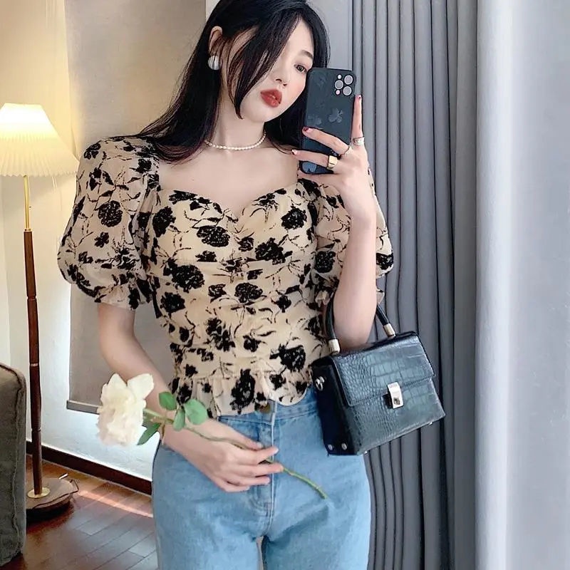 Áo Sơ Mi Ngắn Tay Phong Cách Hàn Quốc Ngọt Ngào Cho Nữ