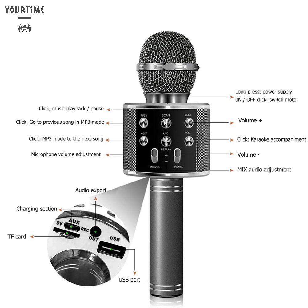 Micro hát karaoke không dây kết nối Bluetooth