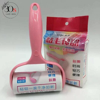 Cây lăn bụi quần áo hồng tặng thêm 2 cuộn lăn bụi