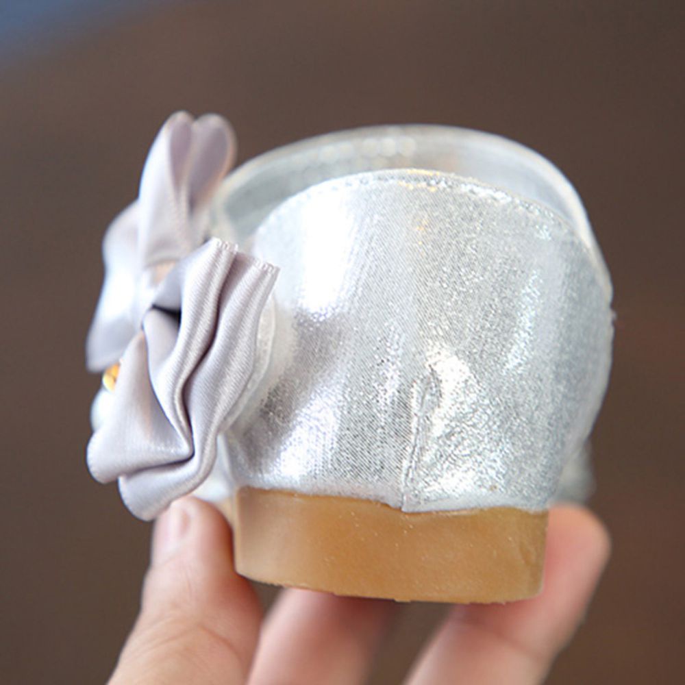 Giày búp bê đính đá lấp lánh phối nơ dễ thương cho bé gái