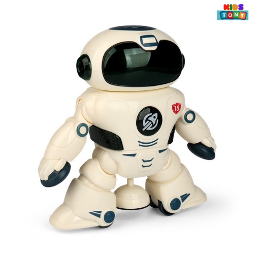Robot xoay 360 độ có nhạc và đèn vui nhộn,robot nhảy múa khiêu vũ âm nhạc chạy pin duy chuyển thông minh Tony kids RB02