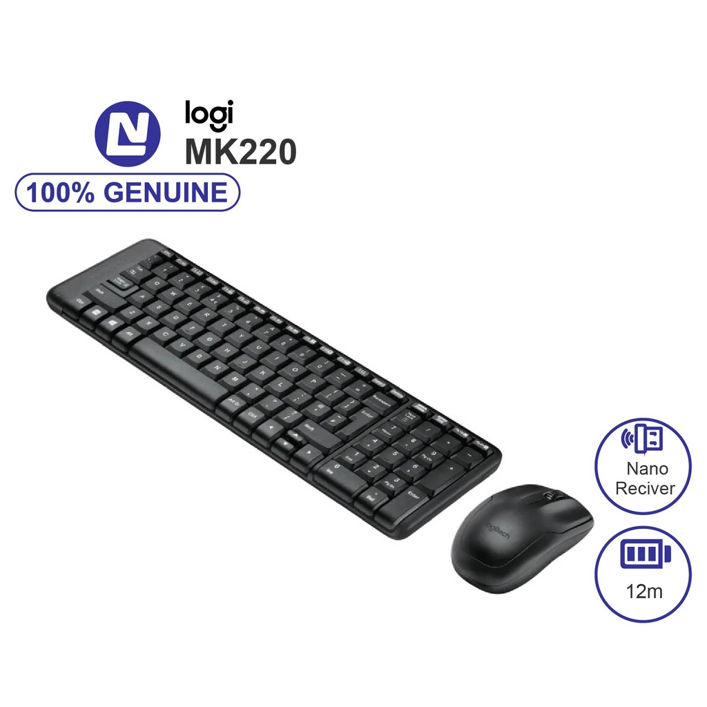 Bộ bàn phím và chuột Logitech MK220 không dây
