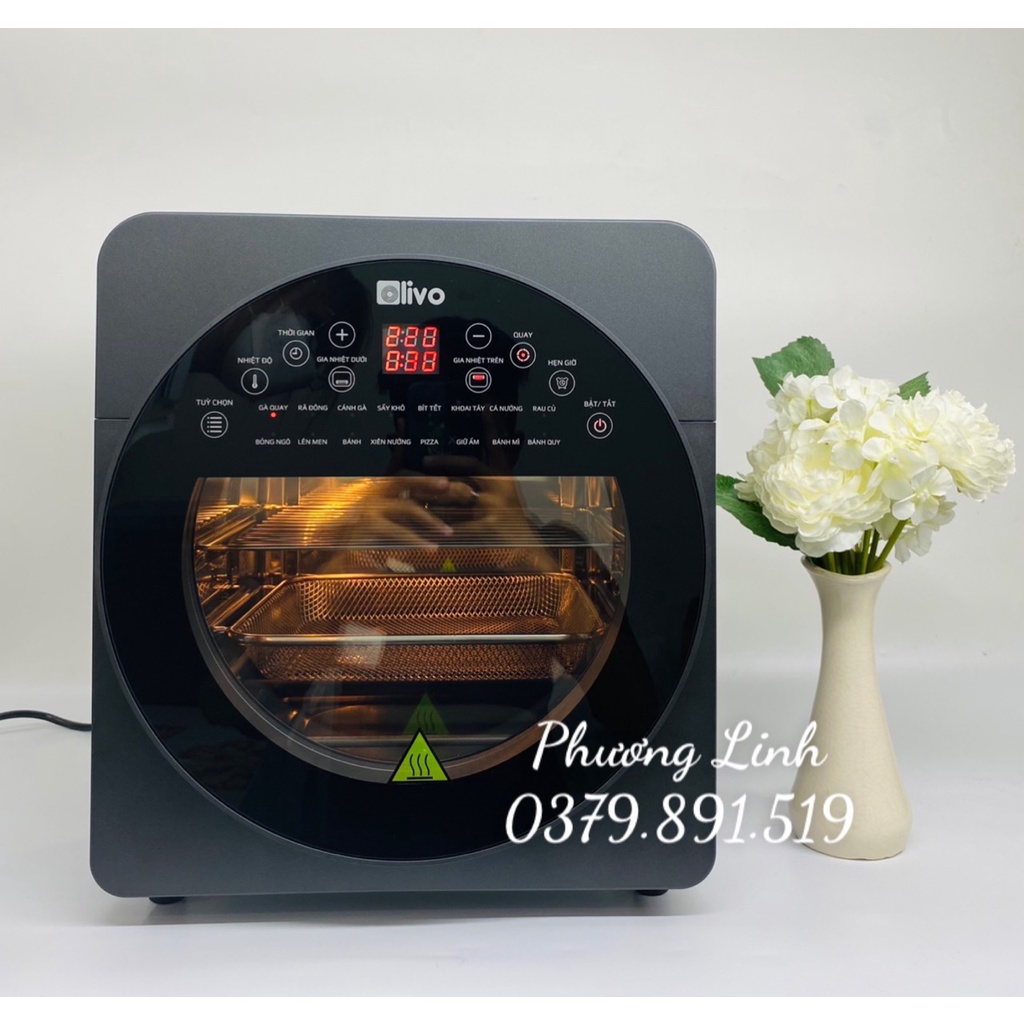 Nồi Chiên Không Dầu OLIVO AF15 Dung Tích 15L Công suất 2000W - Hàng Chính Hãng - Bảo hành 24 tháng