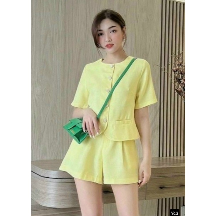 (Free ship) Mẫu Đầm Đi Dạ Hội | Sét Đùi Vải Đũi Đính Nút Ngọc Cổ Tròn Siêu Đẹp Y Hình UP VLTN Shop