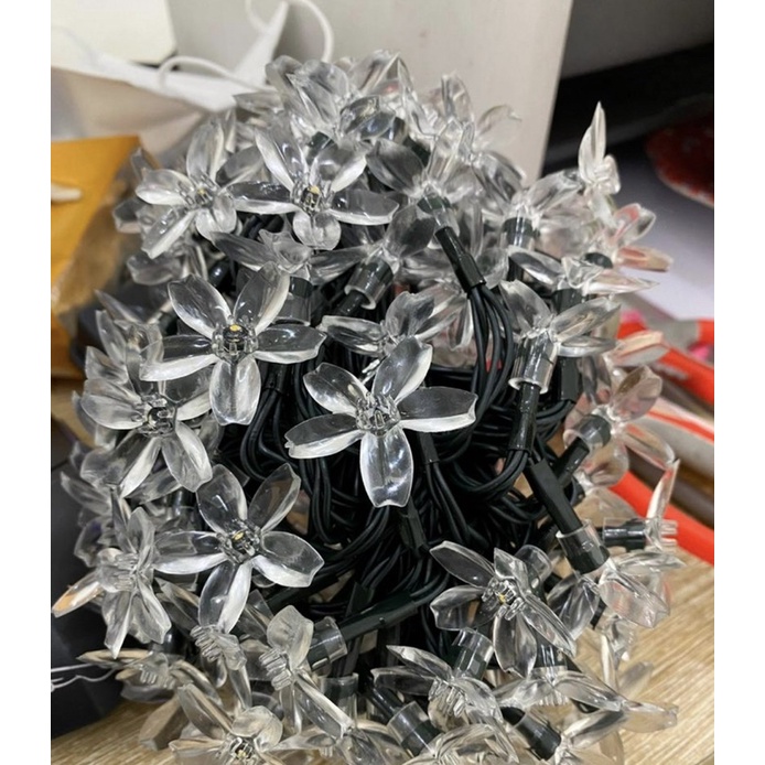 Đèn LED Trang Trí Năng Lượng Mặt Trời Bọt Nước và Hoa Anh Đào