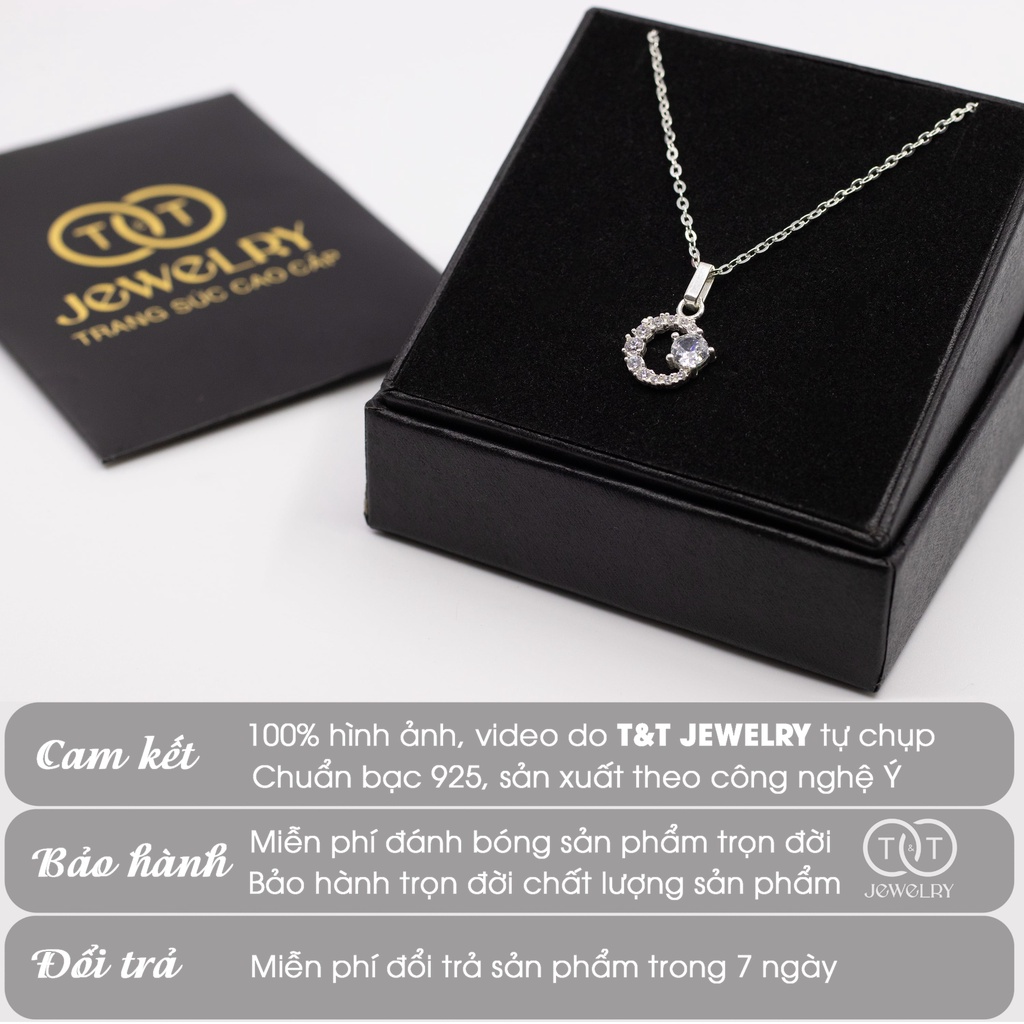 Dây chuyền nữ Bạc Ý s925 Đính Đá Chòng - T&amp;T Jewelry cao cấp DC08