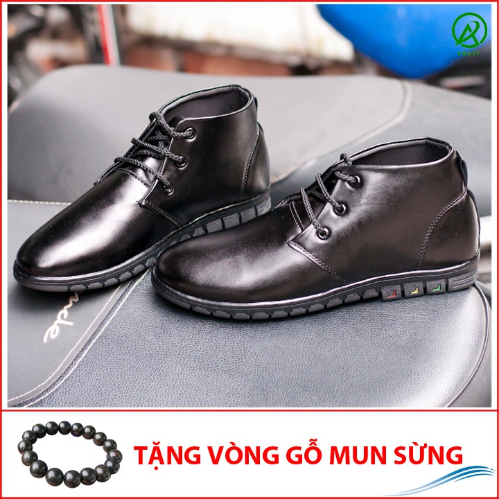 [Có Video Thật] Giày Boot Nam Cổ Lửng Màu Đen Da Nhám Đế Khâu Chắc Chắn - M443-DENNHAM(GM)- Kèm Vòng Gỗ Mun