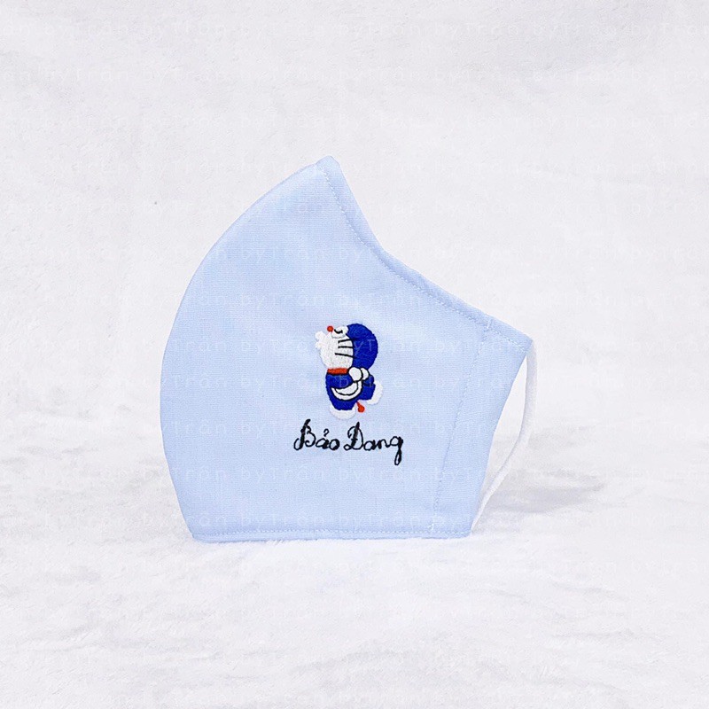 Khẩu trang thêu Doraemon - thêu tên riêng theo yêu cầu | BigBuy360 - bigbuy360.vn