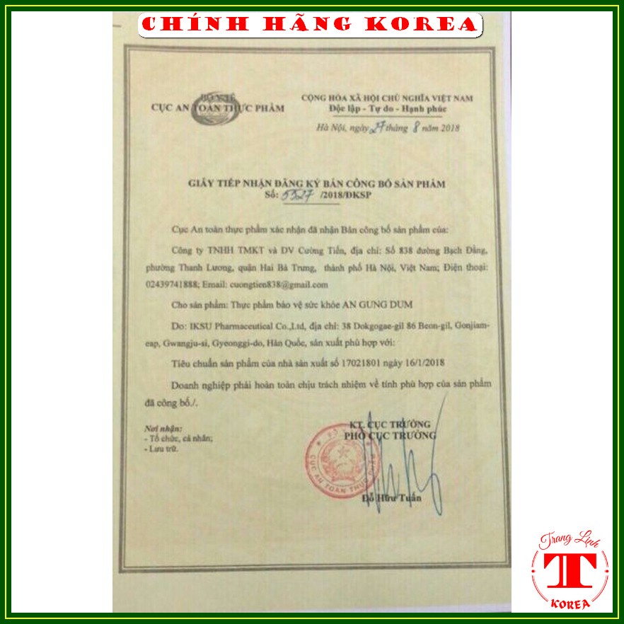 An cung ngưu hoàng hoàn Kwangdong hàn quốc, hộp 10 viên - tranglinh
