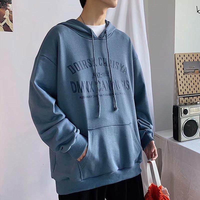 Áo Hoodie Tay Dài Có In Chữ Phong Cách Hàn Quốc Cho Nam / Nữ 4 Màu Lựa Chọn