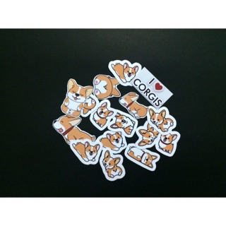 24 sticker chó corgi cute