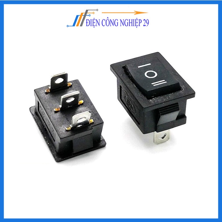 Công Tắc Bập Bênh KCD1 10x15mm 3 Chân 3 Chế Độ ON-OFF-ON