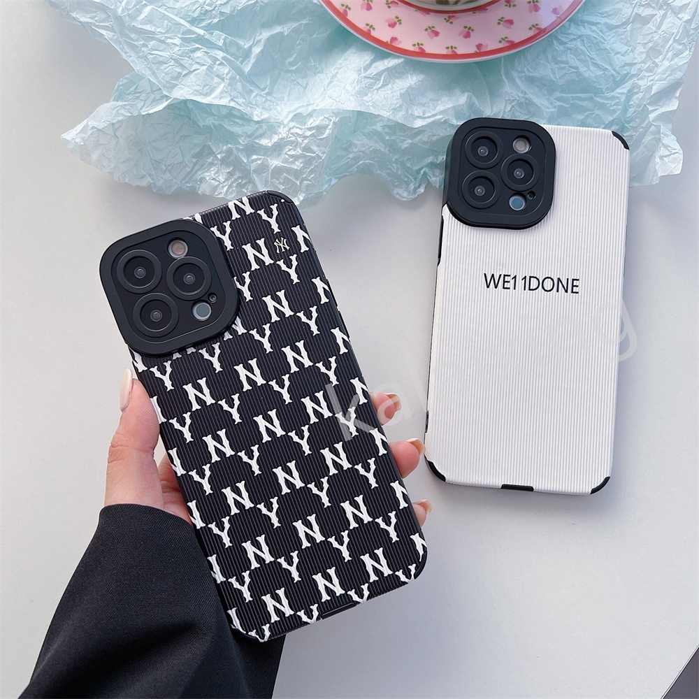 Ốp điện thoại kẻ sọc trắng đen đơn giản thích hợp cho iphone 13 pro max 7 8 plus xr x xs max