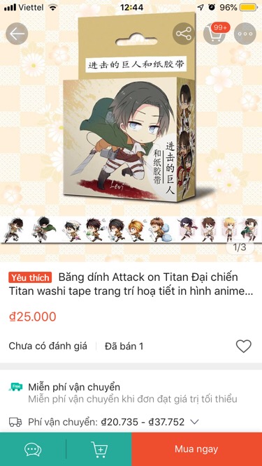 Băng Dinh Attack On Titan đại Chiến Titan Washi Tape Trang Tri Hoạ Tiết In Hinh Anime Chibi Shopee Việt Nam