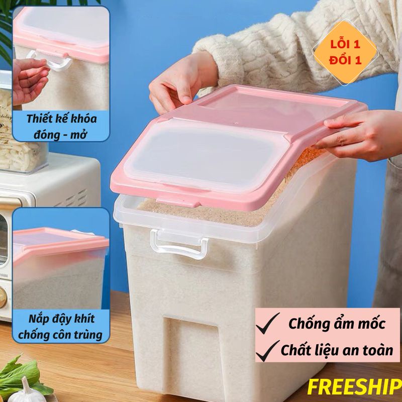 Thùng Đựng Gạo Thông Minh Có Nắp Kèm Cốc Đựng Gạo Bảo Vệ Thực Phẩm Chống Mối Mọt Moda.H