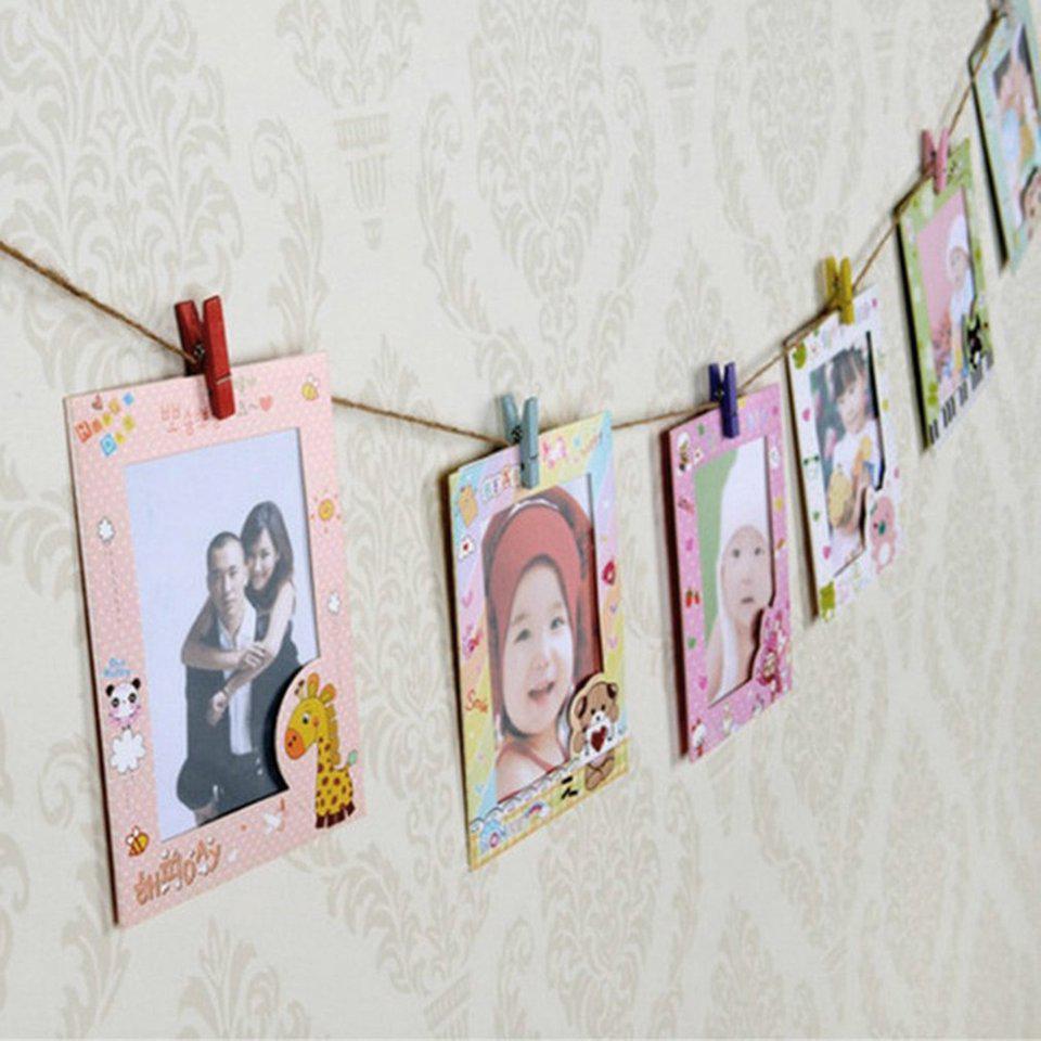 Bộ 9 khung ảnh + 9 kẹp + 1 dây treo tường trang trí