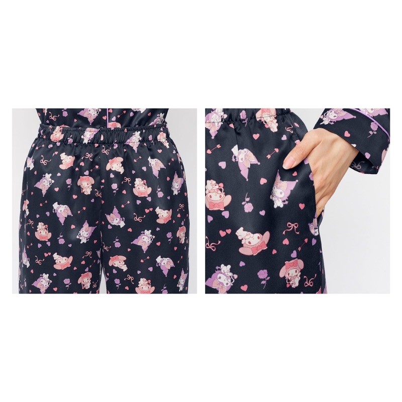 Bộ quần áo dài pyjama nữ in hoạt hình Melody ngộ nghĩnh, dễ thương của GU - Nhật Bản